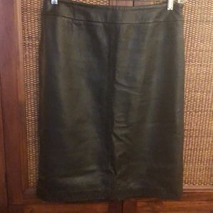 Kasper Dark Brown Leather Skirt